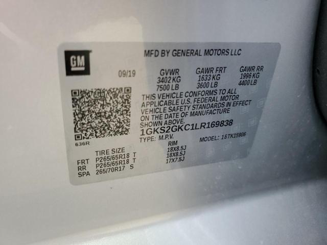 1GKS2GKC1LR169838 GMC Yukon Xl K1500 Slt