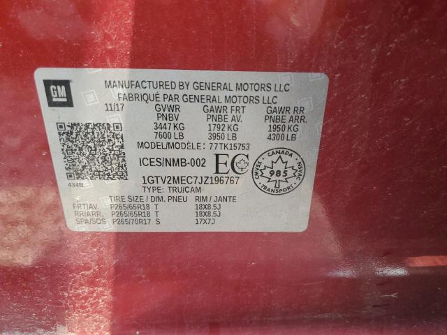 1GTV2MEC7JZ196767 GMC Sierra K1500 Sle
