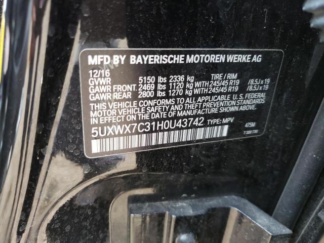 5UXWX7C31H0U43742 BMW X3 Xdrive35i