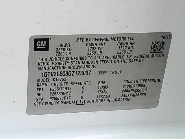 1GTV2LEC8GZ123037 GMC Sierra K1500