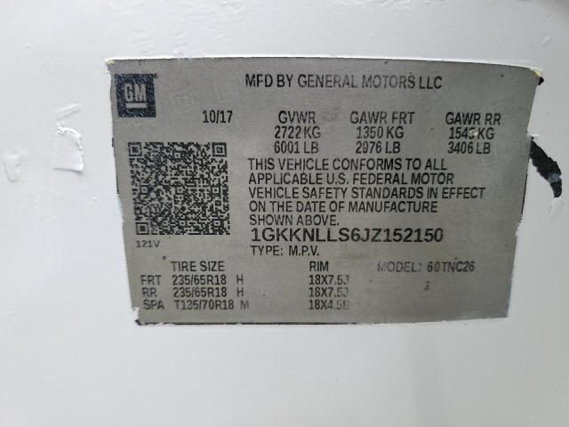 1GKKNLLS4JZ139610 GMC ACADIA SLE