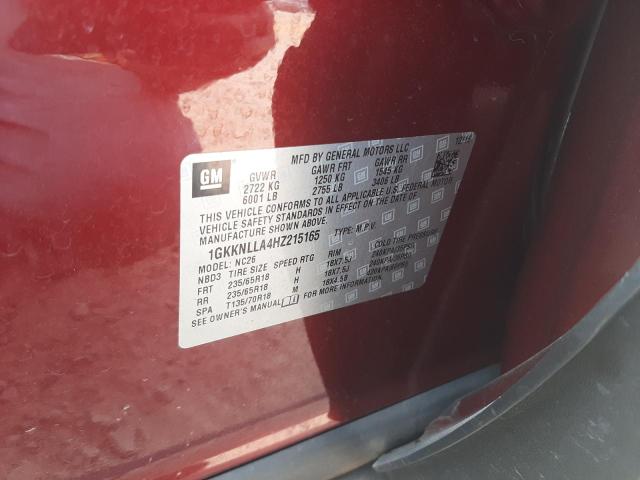 1GKKNLLA4HZ215165 GMC ACADIA SLE