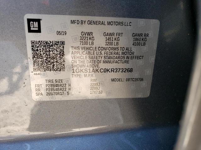 1GKS1AKC0KR373268 GMC YUKON SLE