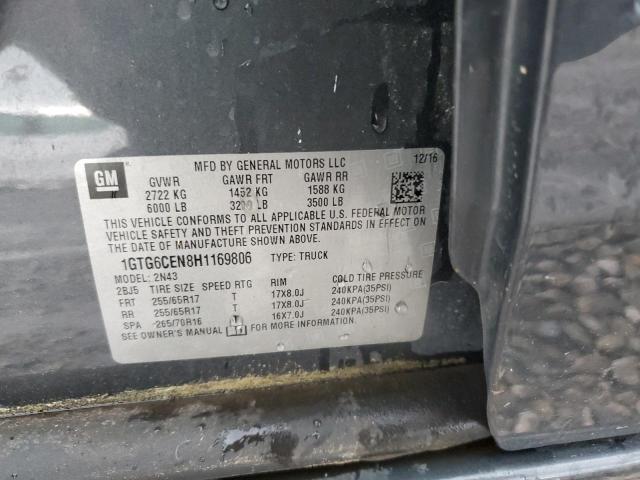 1GTG6CEN8H1169806 GMC CANYON SLE