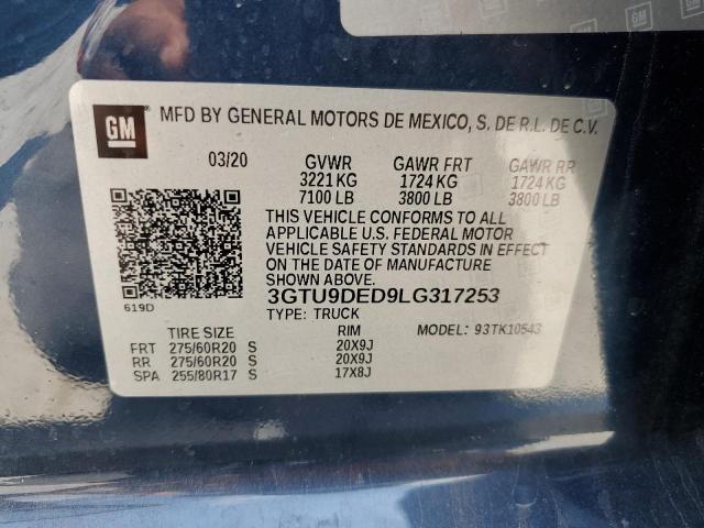 3GTU9DED9LG317253 GMC Sierra K1500 Slt