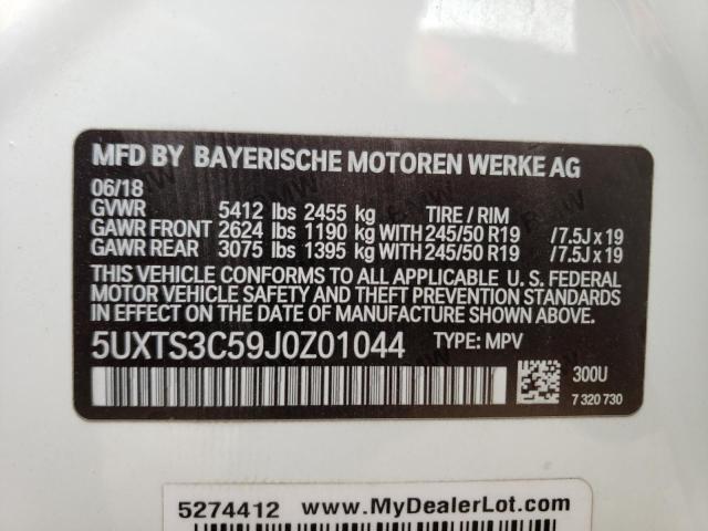 5UXTS3C59J0Z01044 BMW X3 Xdrivem40i