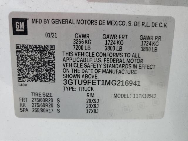 3GTU9FET1MG216941 GMC Sierra K1500 Denali
