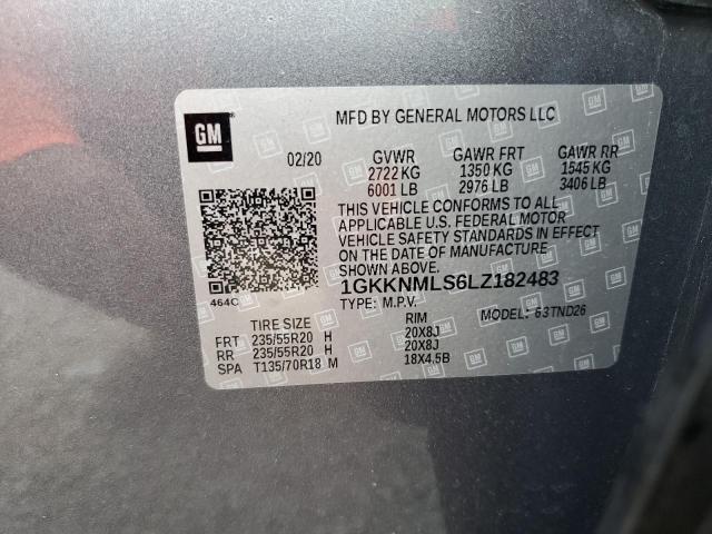 1GKKNMLS6LZ182483 GMC ACADIA SLT