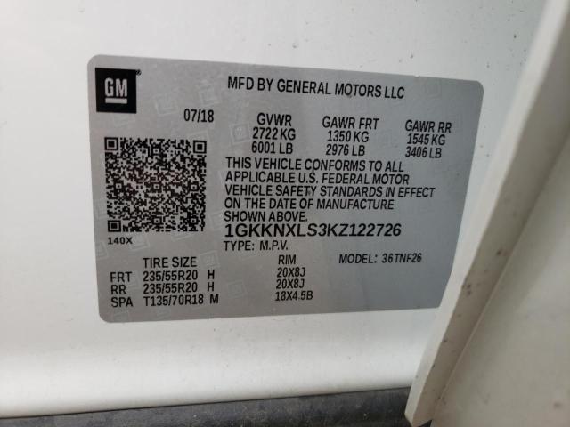 1GKKNXLS3KZ122726 GMC Acadia Denali