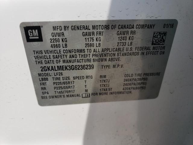 2GKALMEK3G6236239 GMC Terrain Sle
