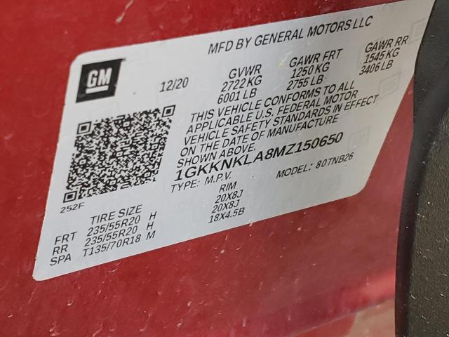 1GKKNKLA8MZ150650 GMC ACADIA SLE