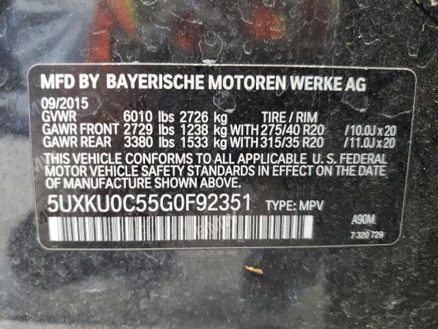 5UXKU0C55G0F92351 BMW X6 Sdrive35i