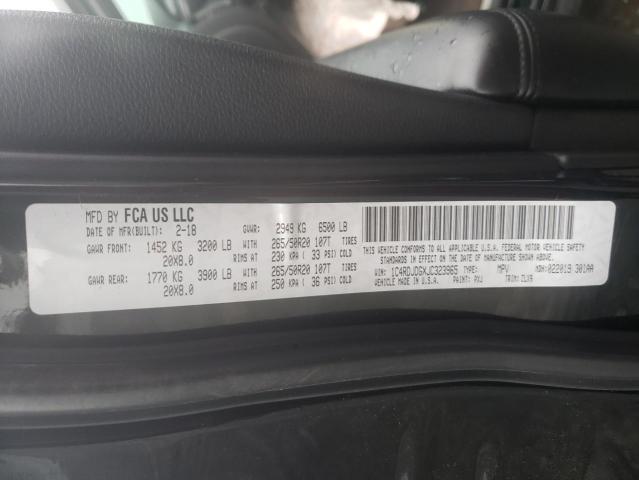1C4RDJDGXJC323965 Dodge DURANGO GT