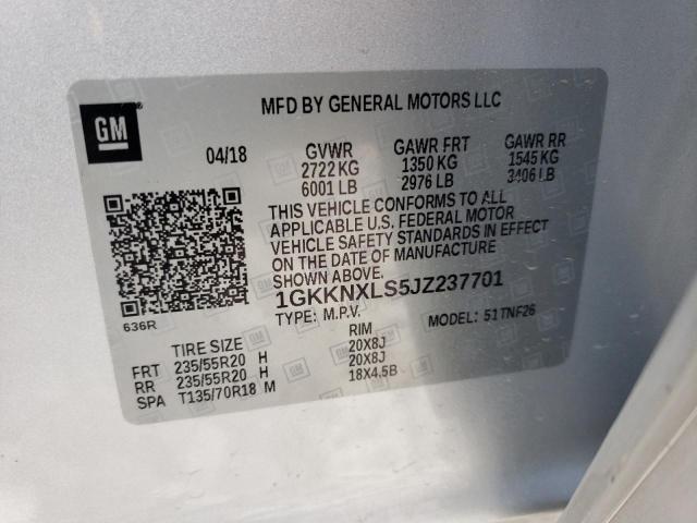 1GKKNXLS5JZ237701 GMC Acadia Denali