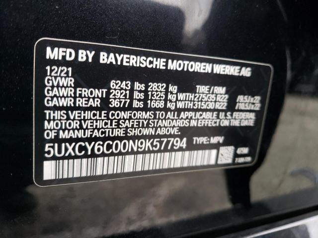 5UXCY6C00N9K57794 BMW X6 Xdrive40i