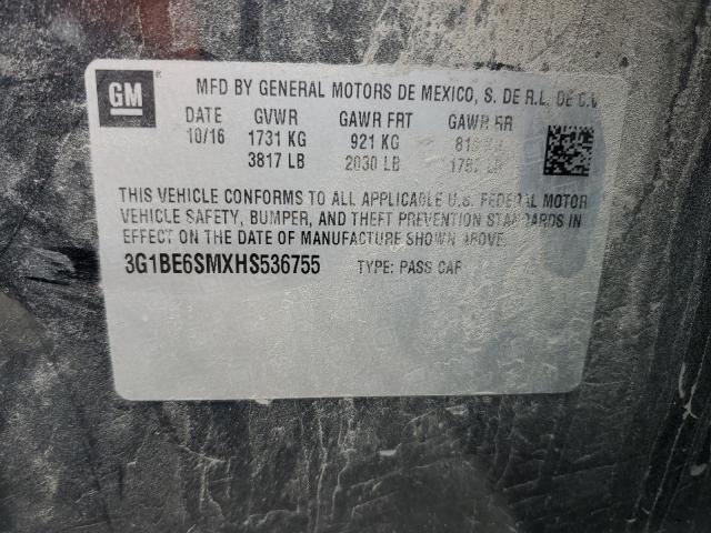 3G1BE6SMXHS536755 Chevrolet CRUZE LT