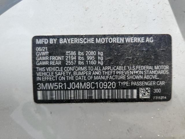 3MW5R1J04M8C10920 BMW 330I