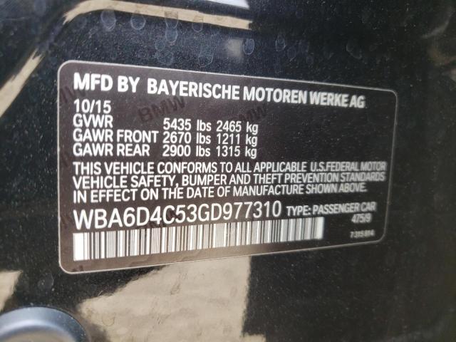 WBA6D4C53GD977310 BMW 650 I Gran Coupe