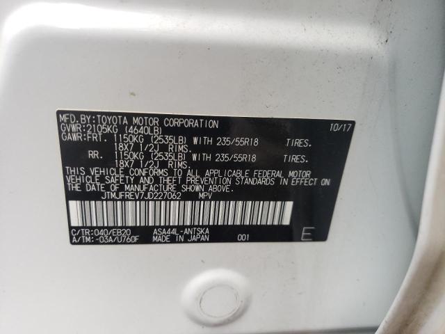 JTMJFREV7JD227062 Toyota RAV4 SE