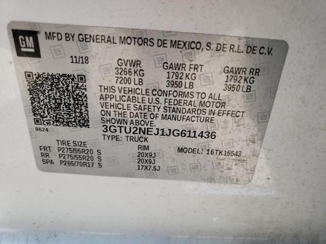 3GTU2NEJ1JG611436 GMC Sierra K1500 Slt