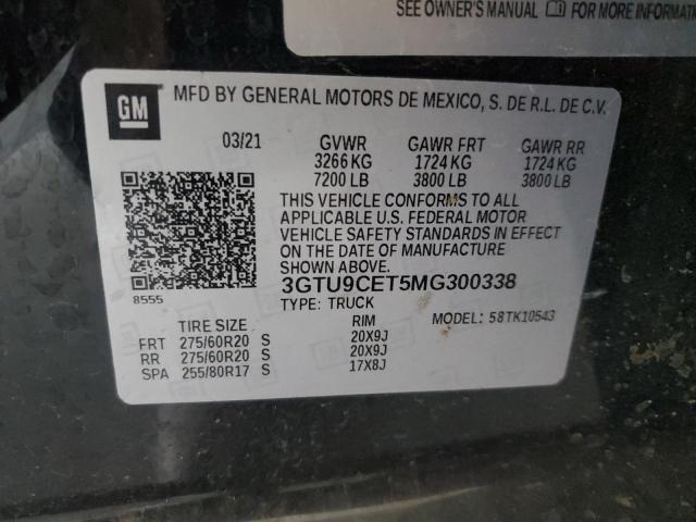 3GTU9CET5MG300338 GMC Sierra K1500 Elevation