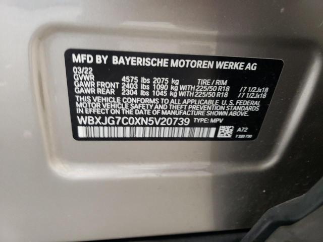 WBXJG7C0XN5V20739 BMW X1 Sdrive28i