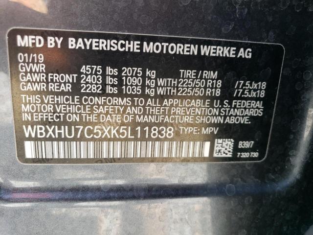 WBXHU7C5XK5L11838 BMW X1 Sdrive28i