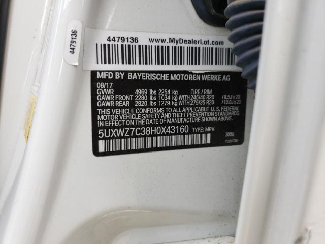 5UXWZ7C38H0X43160 BMW X3 Sdrive28i