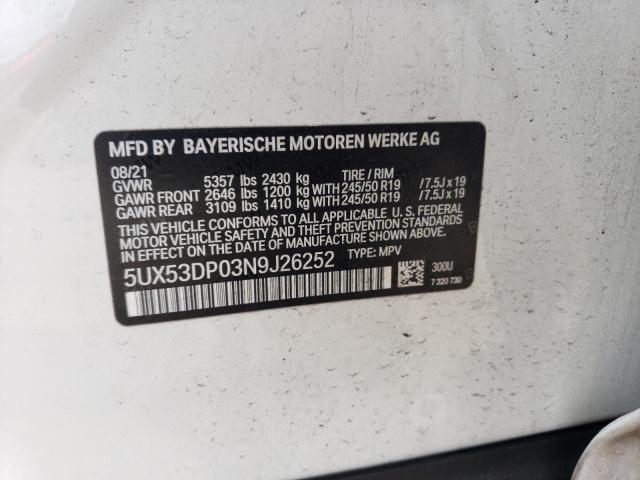 5UX53DP03N9J26252 BMW X3 Xdrive30i