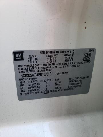 1GKS2BKC1FR107010 GMC YUKON SLT