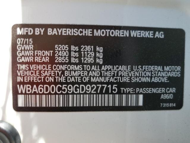 WBA6D0C59GD927715 BMW 640 I Gran Coupe