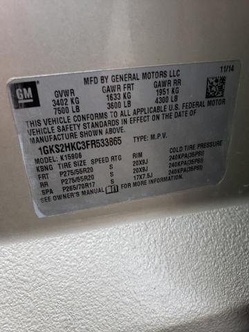 1GKS2HKC3FR533865 GMC Yukon Xl K1500 Slt