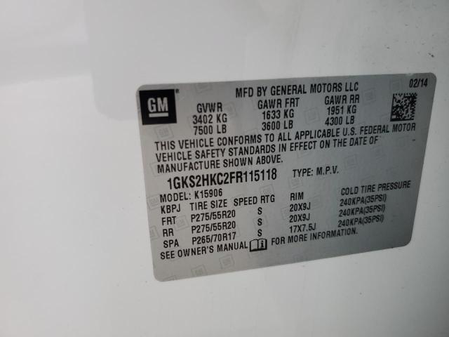 1GKS2HKC2FR115118 GMC Yukon Xl K1500 Slt