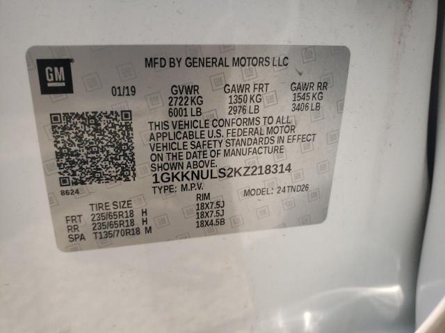 1GKKNULS2KZ218314 GMC Acadia Slt-1