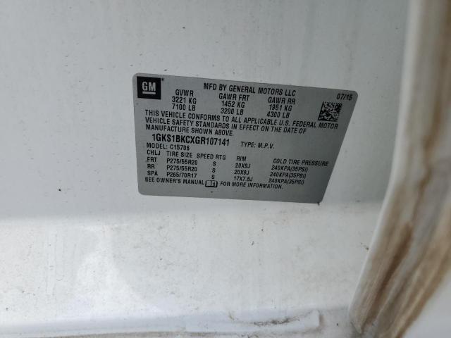 1GKS1BKCXGR107141 GMC YUKON SLT