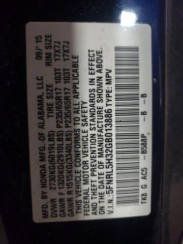 5FNRL5H32GB013886 Honda ODYSSEY SE