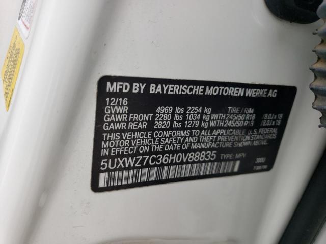 5UXWZ7C36H0V88835 BMW X3 Sdrive28i