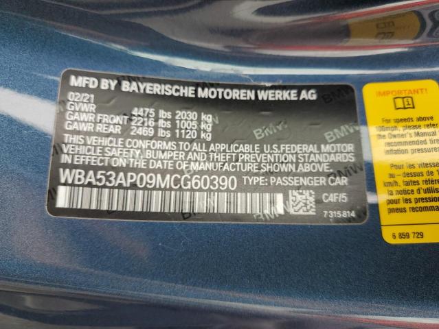 WBA53AP09MCG60390 BMW 430I