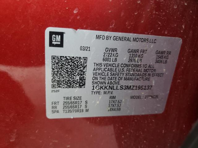 1GKKNLLS3MZ195137 GMC Acadia At4
