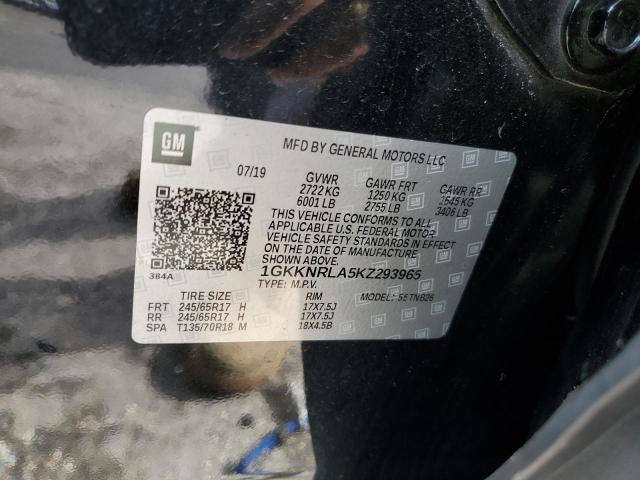 1GKKNRLA5KZ293965 GMC ACADIA SLE