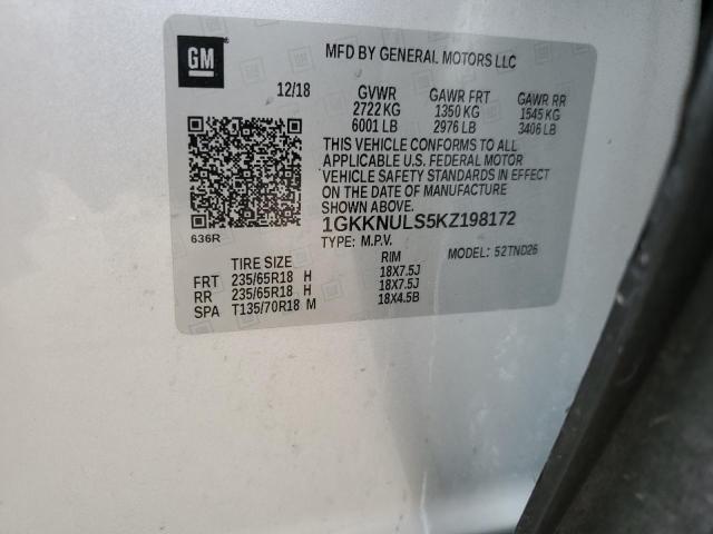1GKKNULS5KZ198172 GMC Acadia Slt-1