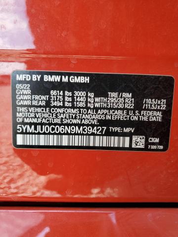 5YMJU0C06N9M39427 BMW X5 M