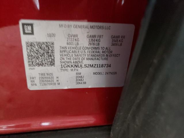 1GKKNULS2MZ118734 GMC ACADIA SLT