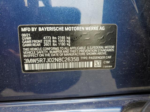 3MW5R7J02N8C26358 BMW 330XI