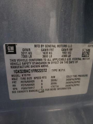 1GKS2BKC1FR622072 GMC YUKON SLT
