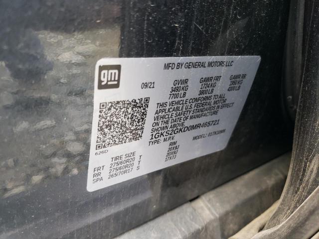 1GKS2GKD0MR465721 GMC Yukon Xl K1500 Slt