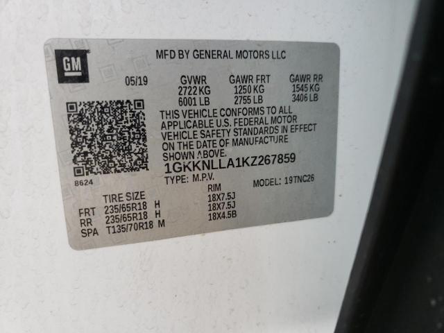 1GKKNLLA1KZ267859 GMC ACADIA SLE