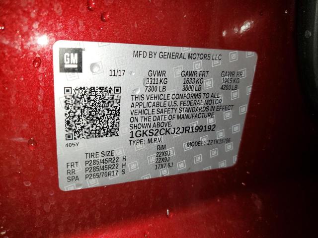 1GKS2CKJ2JR199192 GMC YUKON DENALI