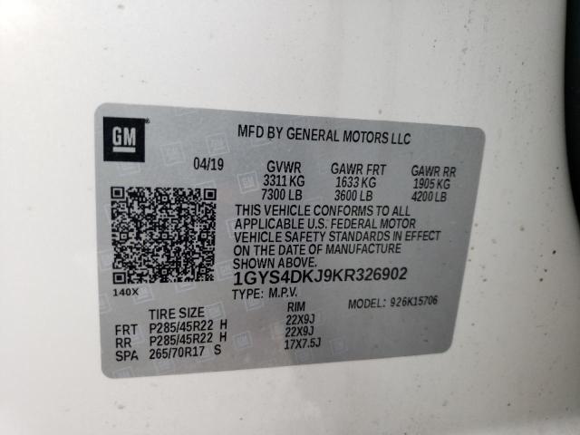 1GYS4DKJ9KR326902 Cadillac Escalade Platinum