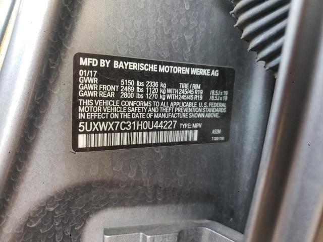 5UXWX7C31H0U44227 BMW X3 Xdrive35i